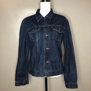 Levi dark wash denim trucker jacket XL